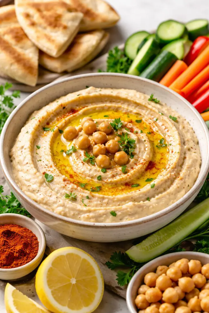 Homemade Hummus Recipe | Creamy & Delicious Chickpea Dip